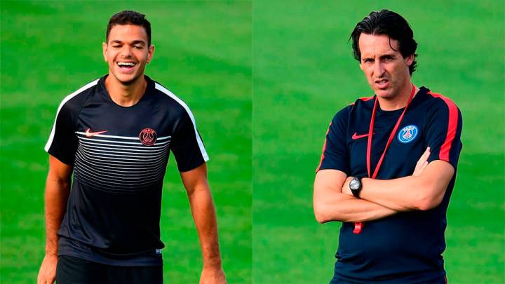 Emery y Ben Arfa en un entrenamiento