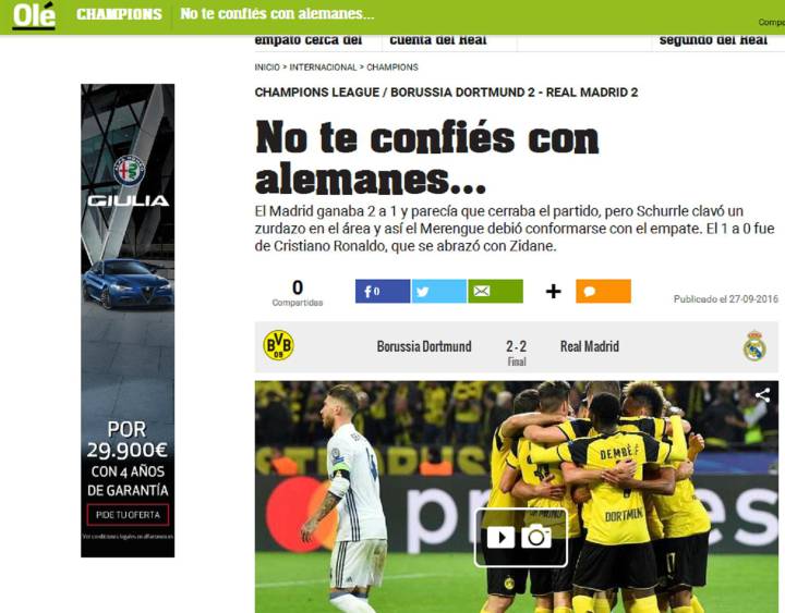 Los medios: "Nunca te confies con los equipos alemanes"