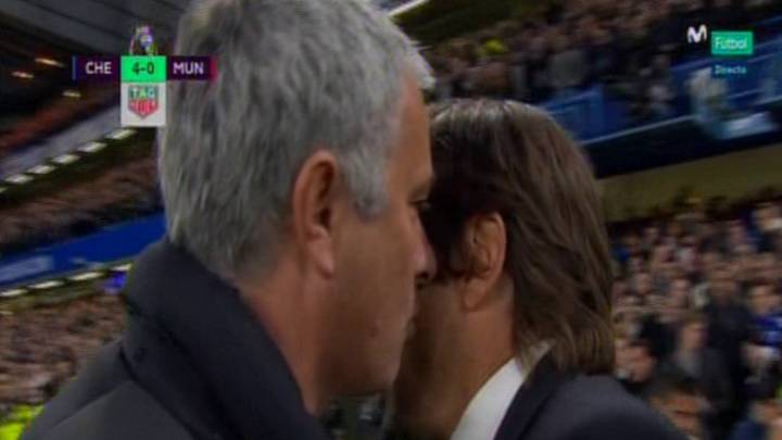 What did José Mourinho utter into the ear of Antonio Conte?