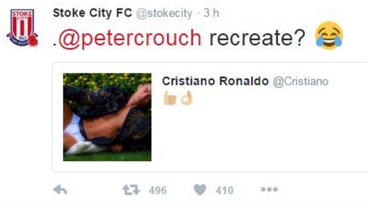 El Stoke City se burla del posado de Cristiano en Instagram