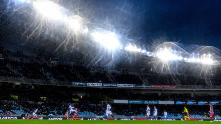 Anoeta durante el último partido en casa de la Real Sociedad.