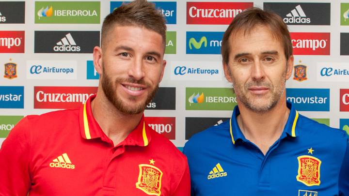 Sergio Ramos ejerció ayer de capitán de La Roja