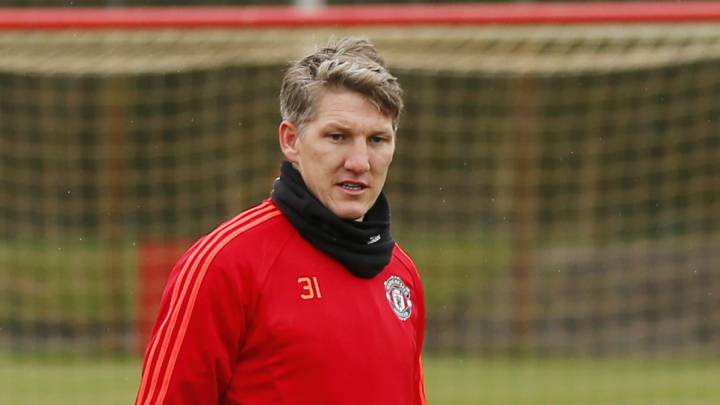 Bastian Schweinsteiger, durante un entrenamiento del Manchester United.