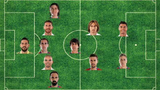 El once de treintañeros del derbi.