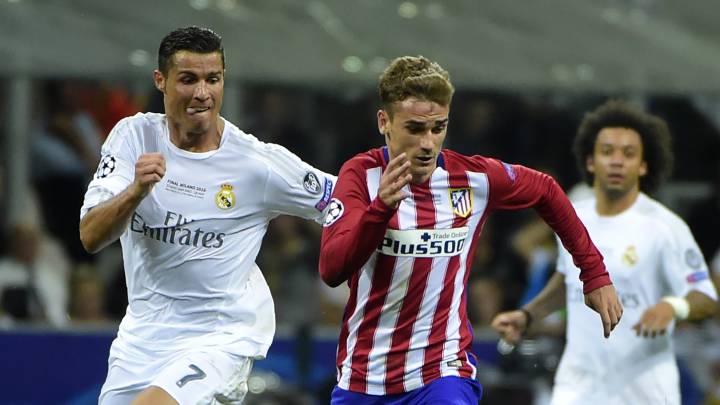 Cristiano Ronaldo persigue a Griezmann en una jugada de la última final de Champions.