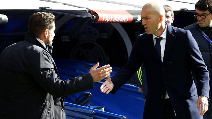 Zidane, entrenador del Real Madrid, le saca a Simeone 12 puntos desde el 27 de febrero.