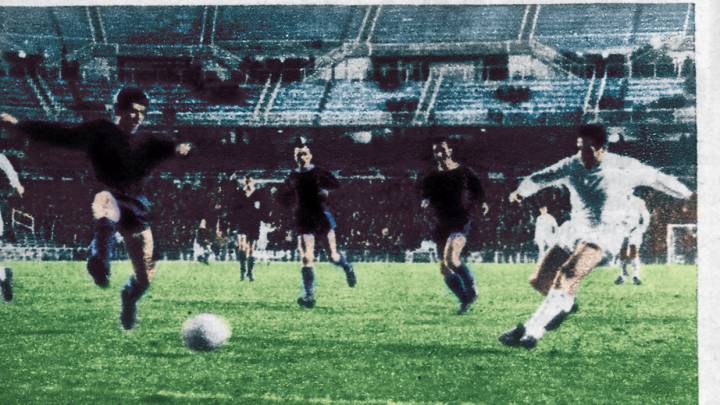 Partido entre el Real Madrid y el Kilmarnock, durante un partido de la Copa de Europa.