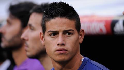 James Rodríguez, durante un partido del Real Madrid.