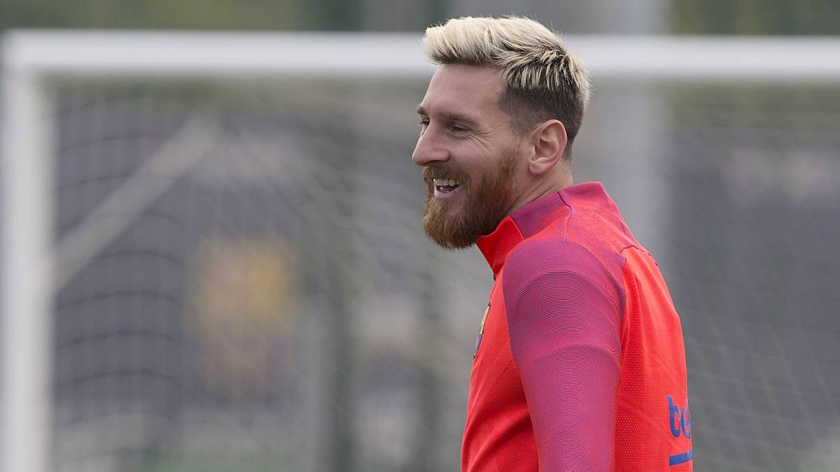 Messi, en entrenamiento del Barcelona.