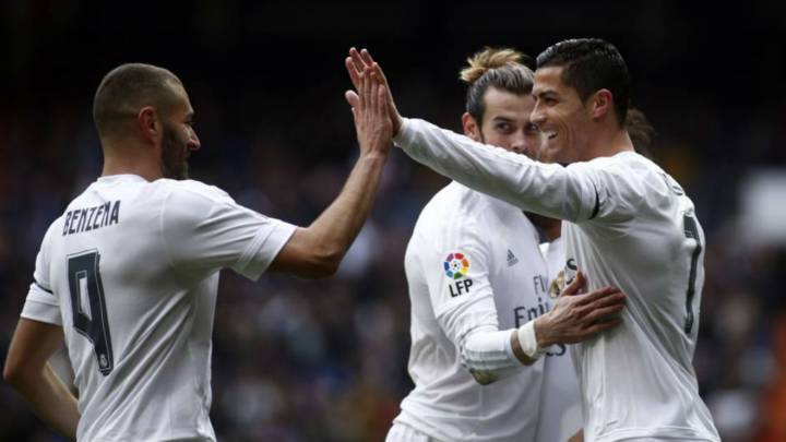 La BBC, Karim Benzema, Gareth Bale y Cristiano Ronaldo, en un partido con el Real Madrid.