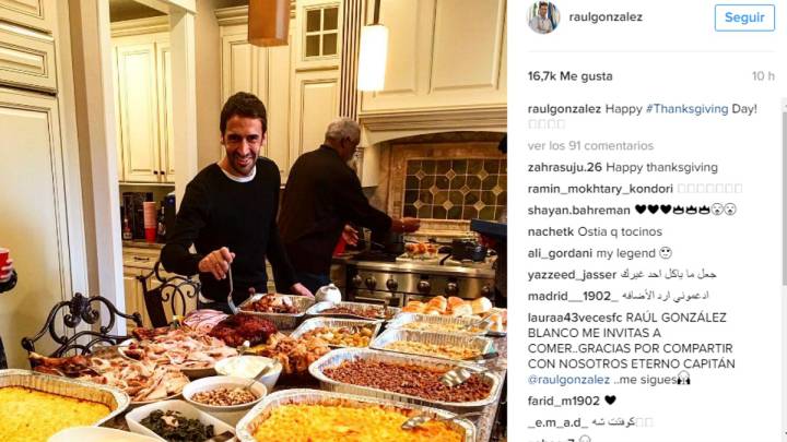 Raúl celebró Thanksgiving como un estadounidense más