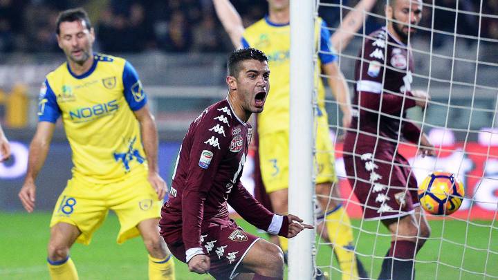 Falqué celebra un gol con el Torino