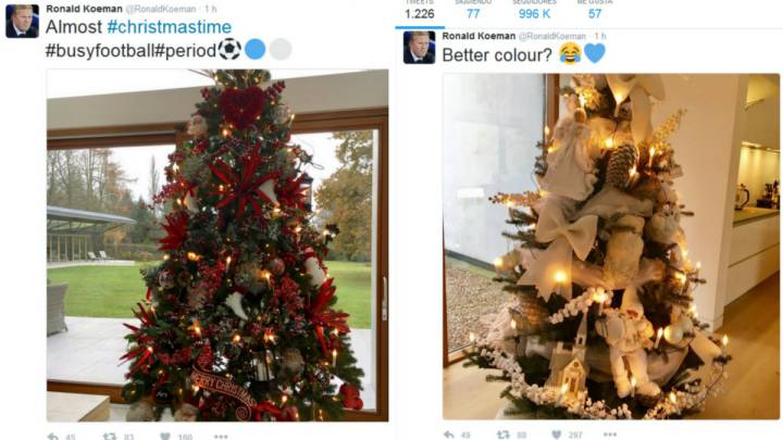 Hinchas 'obligan' a Koeman a cambiar su árbol de Navidad