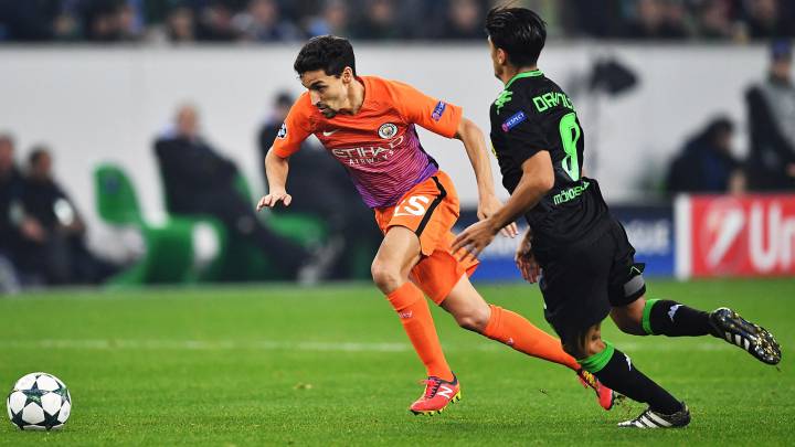 Jesús Navas con el Manchester City.