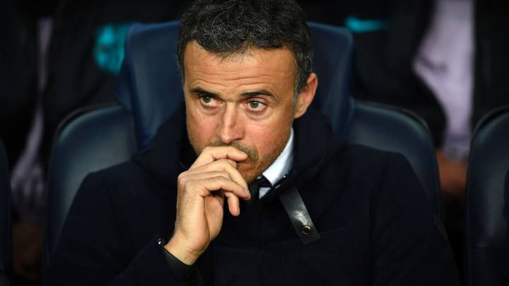 Luis Enrique, durante el partido contra el Borussia Moenchengladbach.