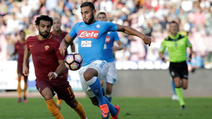 Faouzi Ghoulam contra la Roma.