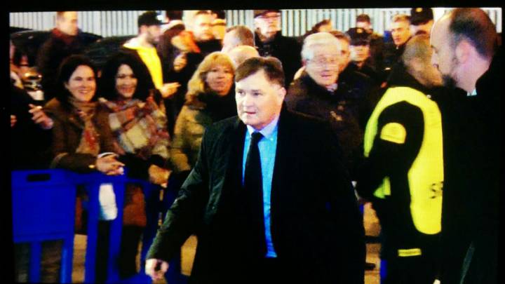 Camacho llegando al Bernabéu.