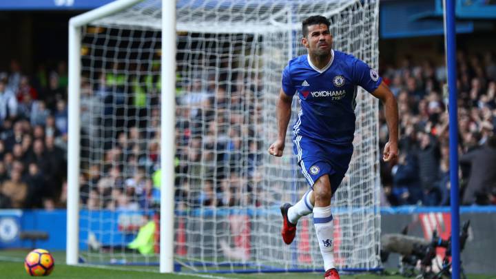 Diego Costa celebra el gol de la victoria ante el West Bromwich Albion.