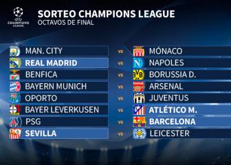 Real Madrid-Nápoles, PSG-Barça, Bayer-Atleti y Sevilla-Leicester Real Madrid-Nápoles, PSG-Barça, Bayer-Atleti y Sevilla-Leicester