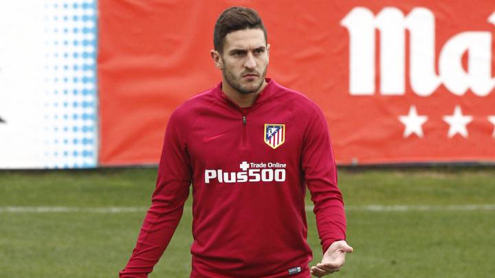 Koke, durante un entrenamiento del Atlético de Madrid.