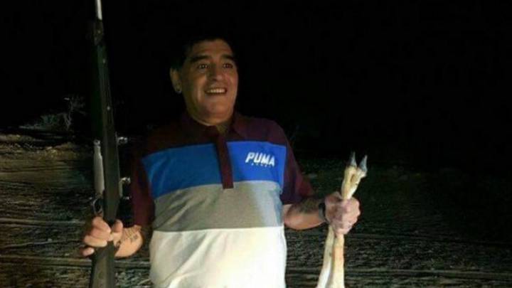 Gun-toting Maradona sparks Twitter storm as snap with hunted endangered animal surfaces