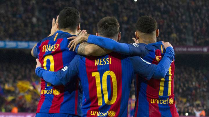 Suárez, Messi y Neymar.