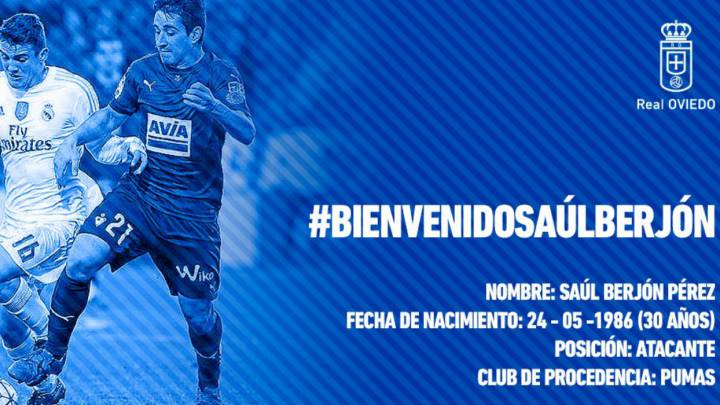 Saúl Berjón, nuevo jugador del Oviedo.