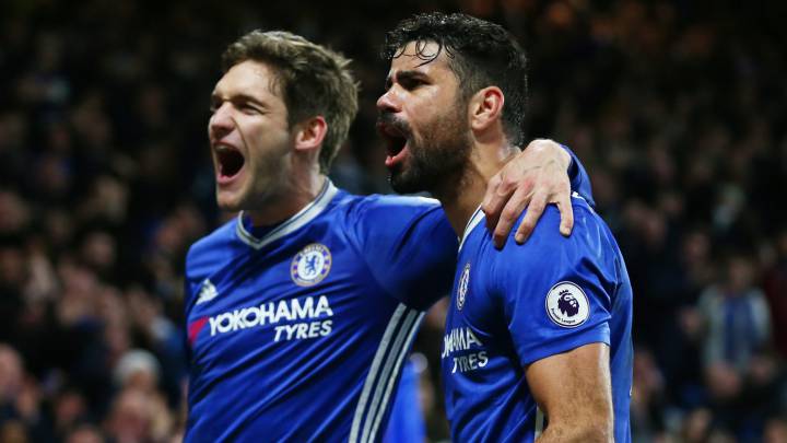 Marcos Alonso y Diego Costa.