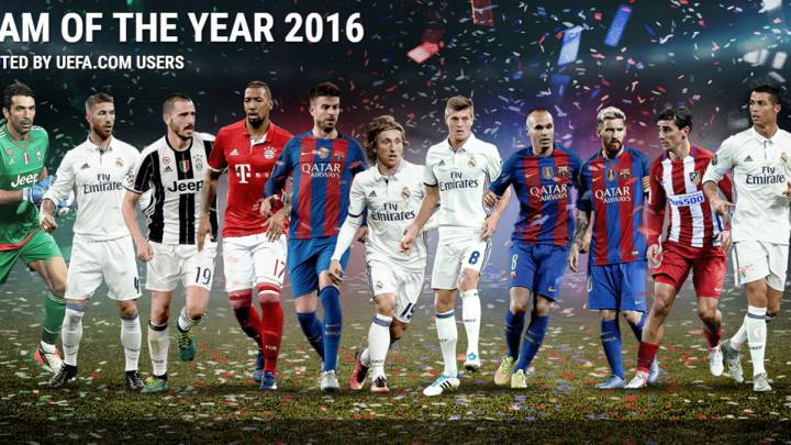 Four from Madrid, three from Barça, Griezmann in top UEFA XI
