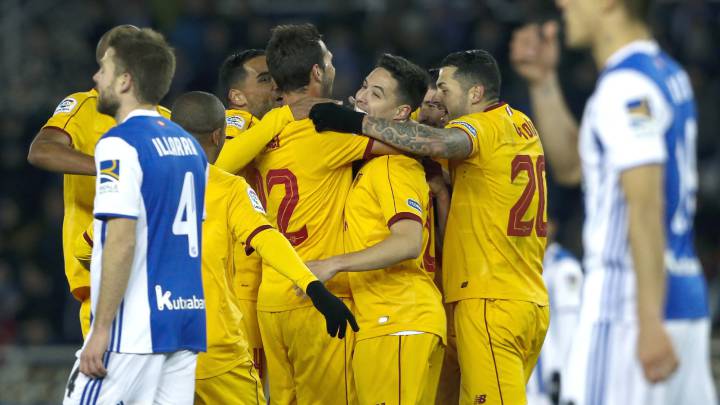 Real Sociedad-Sevilla goles, resumen, resultado, crónica, hattrick Ben Yedder Sarabia