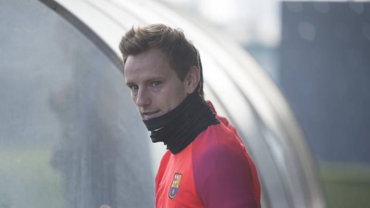 El croata Ivan Rakitic, en un entrenamiento con el FC Barcelona.