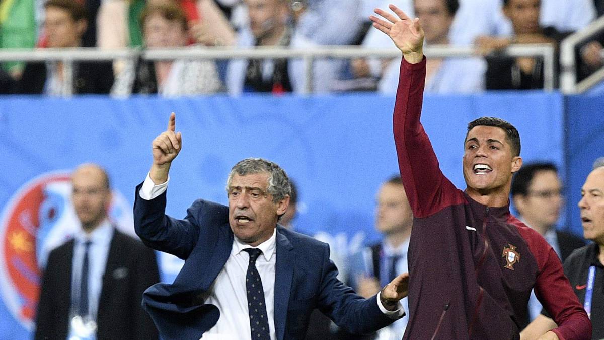 Fernando Santos y Cristiano Ronaldo