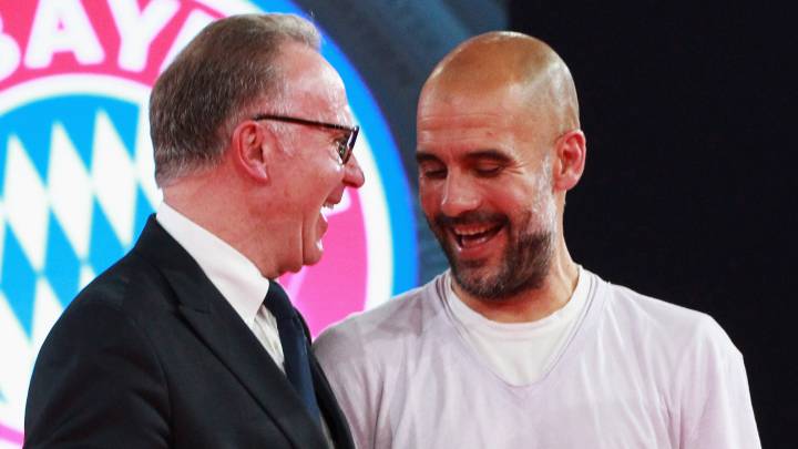 Rummenigge y Guardiola durante la etapa del técnico en el Bayern de Múnich.