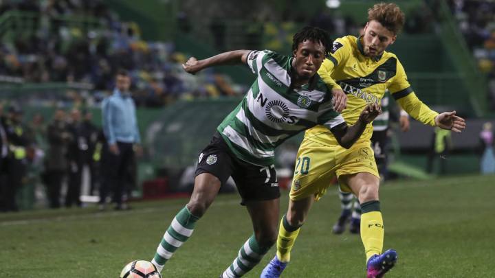 Gelson Martins en un partido con el Sporting