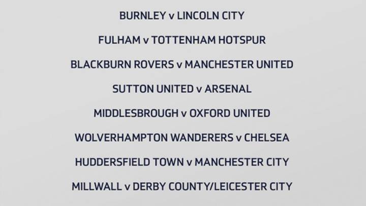 Sutton United-Arsenal y Blackburn Rovers-United, en octavos de final de la FA Cup