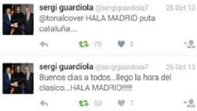 Tweets de Sergi Guardiola.