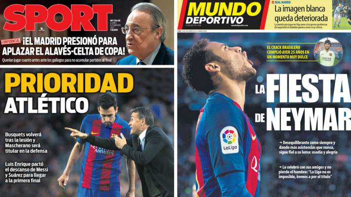 Portadas de 'Sport' y 'Mundo Deportivo'.