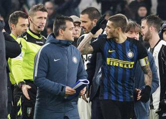 Dos partidos de sanción a Icardi y Perisic por el final del Inter-Juve