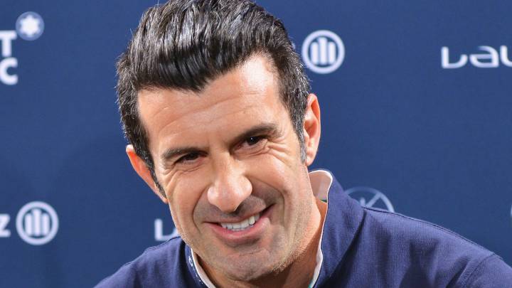 Luis Figo en una rueda de prensa habla sobre Urdangarín