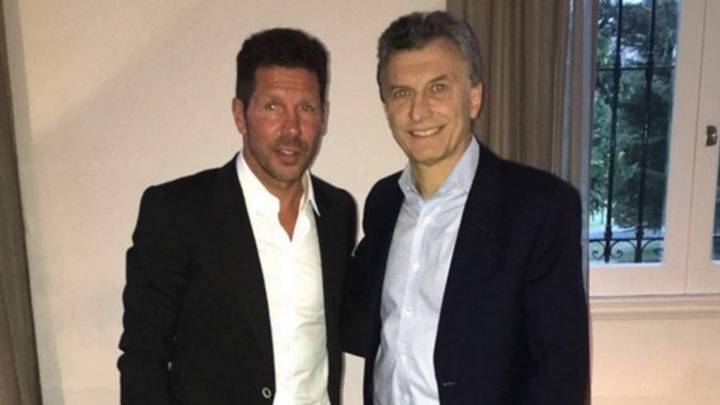 Macri se verá con Simeone en la Embajada argentina en Madrid