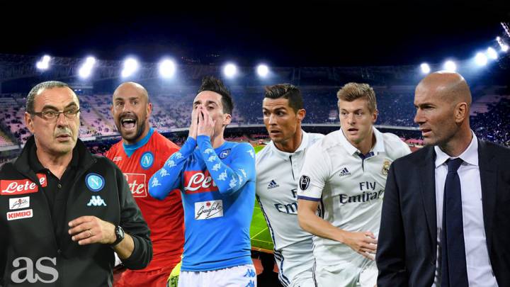 Maurizio Sarri, junto con Pepe Reina y José Callejón, los dos jugadores del Nápoles que más minutos han jugado en la temporada 2016-2017, y Zinedine Zidan, junto a Toni Kroos y Cristiano Ronaldo, los dos futbolistas del Real Madrid que más minutos han disputado en dicha temporada. Todos se verán la cara en el Estadio de San Paolo para la vuelta de octavos de final de la Champions League.