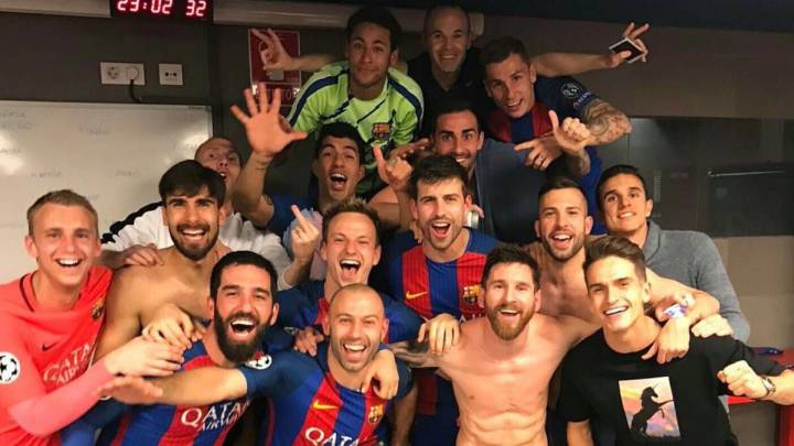 Mathieu sacó 'middle finger' en la celebración del Barcelona