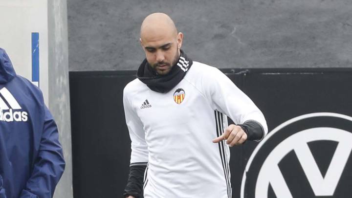 Simone Zaza, delantero del Valencia, durante un entrenamiento.