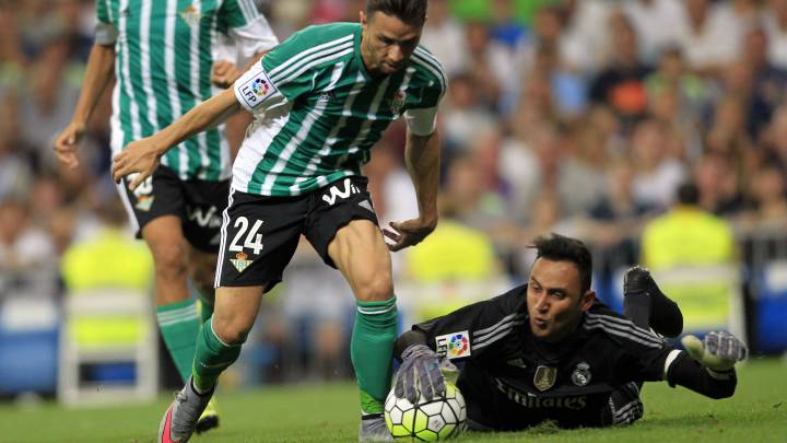 Keylor Navas y Ruben Castro en el Bernabéu en 2015