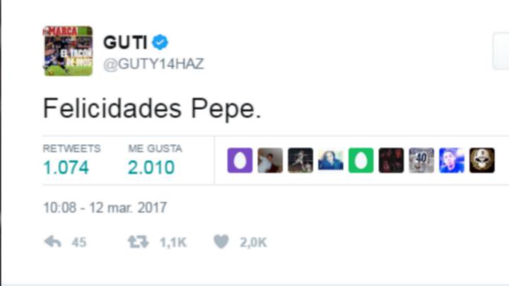 Guti incendia las redes con su mensaje: "Felicidades Pepe"