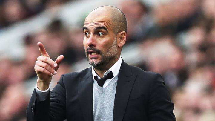 El entrenador del Manchester City, Pep Guardiola, durante un partido.