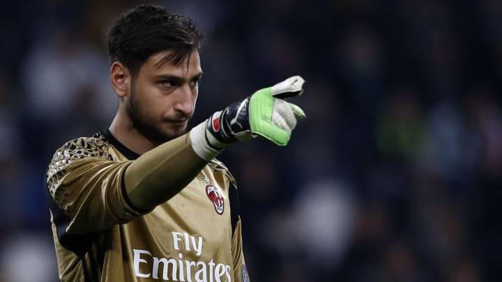 Gianluigi Donnarumma durante el partido contra la Juventus.