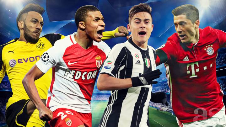 Aubameyang, Mbappe, Dybala y Lewandowski.