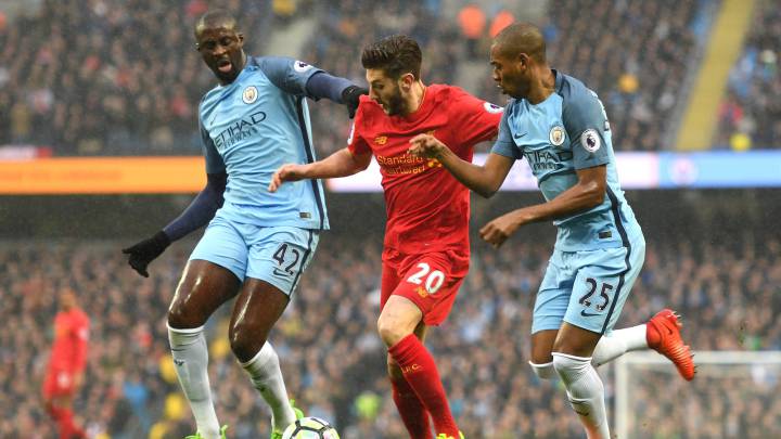 Toure, Lallana y Fernandinho.
