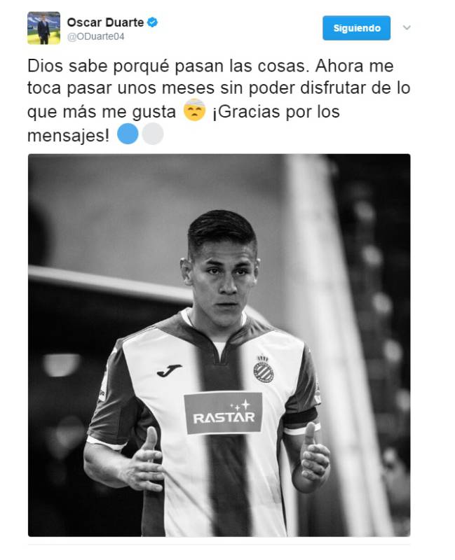 Óscar Duarte y su tuit.